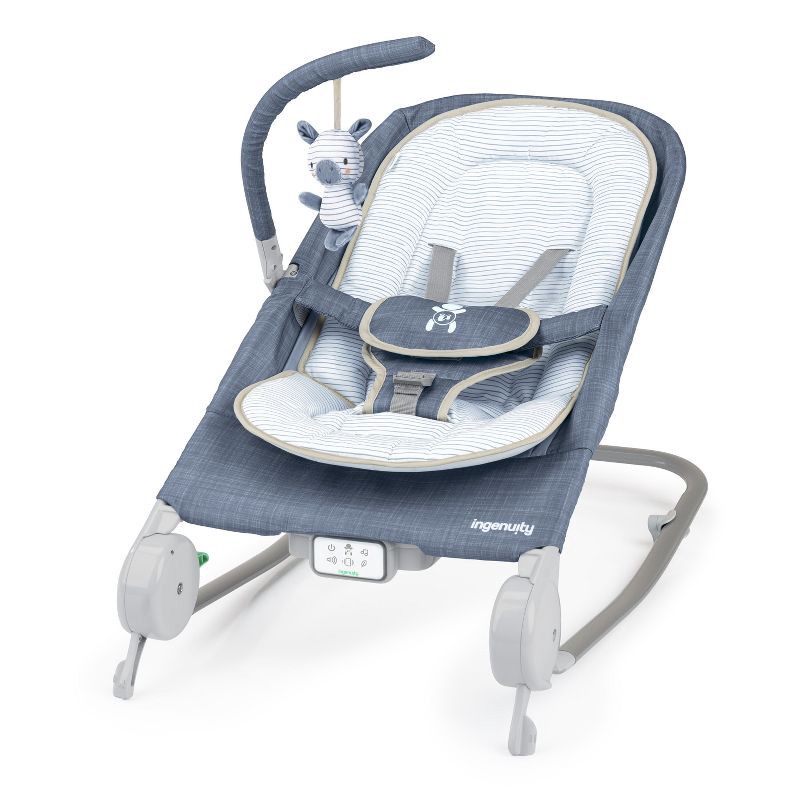 slide 1 of 14, Ingenuity 2-in-1 Happy Belly Rock To Bounce Massage Baby Seat - Chambray, 1 ct