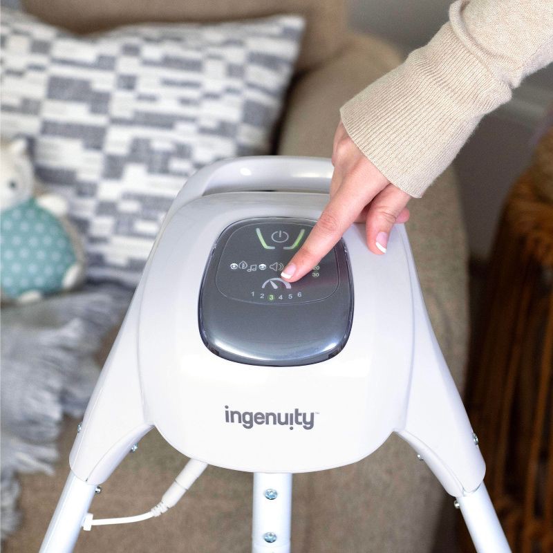 slide 14 of 15, Ingenuity Simple Comfort Compact Swing with Wood Toy Bar - Chambray, 1 ct