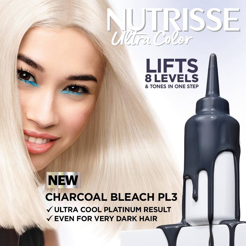 slide 3 of 12, Garnier Nutrisse Ultra Color Charcoal Hair Bleach - PL3 Ultra Cool Platinum, 1 ct