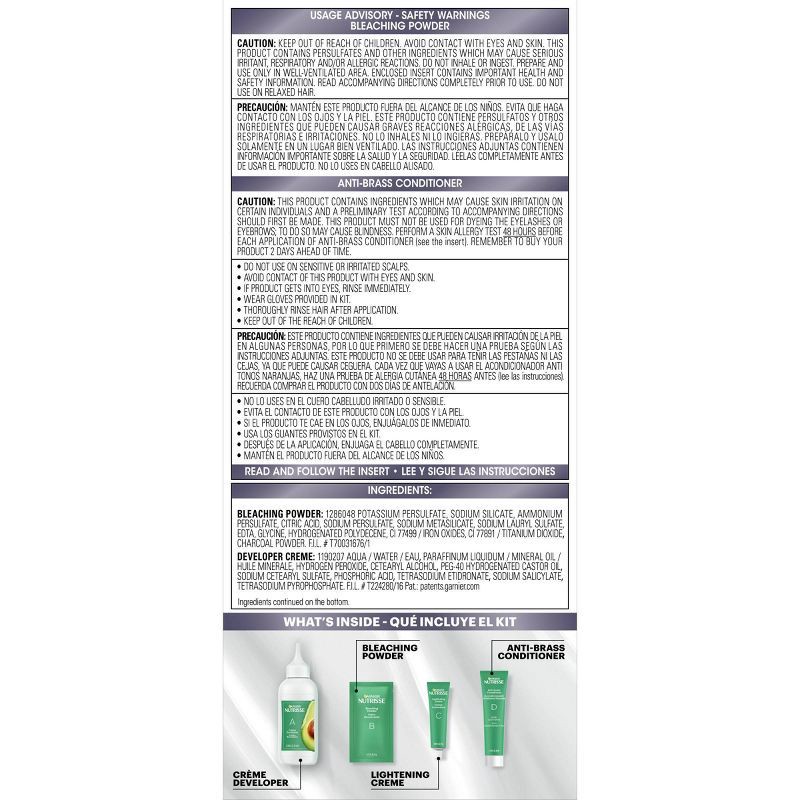 slide 6 of 12, Garnier Nutrisse Ultra Color Charcoal Hair Bleach - PL3 Ultra Cool Platinum, 1 ct