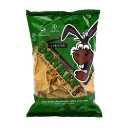 Donkey Brands Unsalted Tortilla Chips - 11 Oz