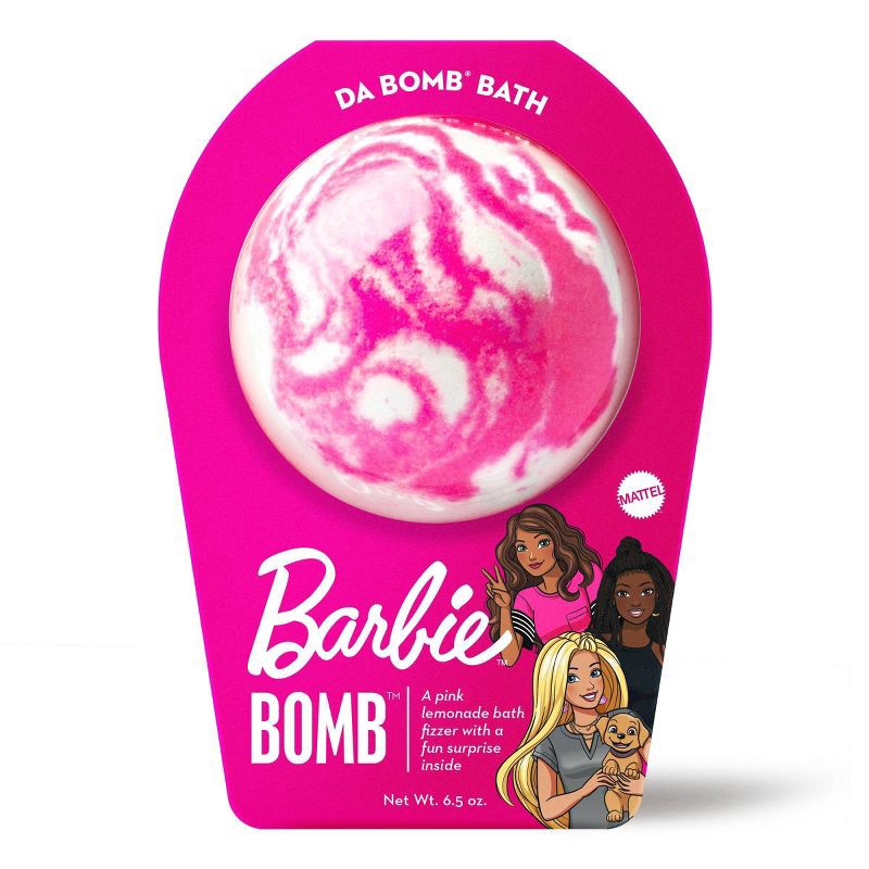 slide 1 of 4, Da Bomb Bath Fizzers Barbie Pink Swirl Bath Bomb - 6.5oz, 6.5 oz