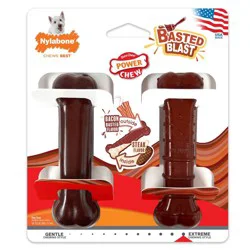 Nylabone Power Chew Basted Dog Bone - Steak & Bacon - S - 2pk