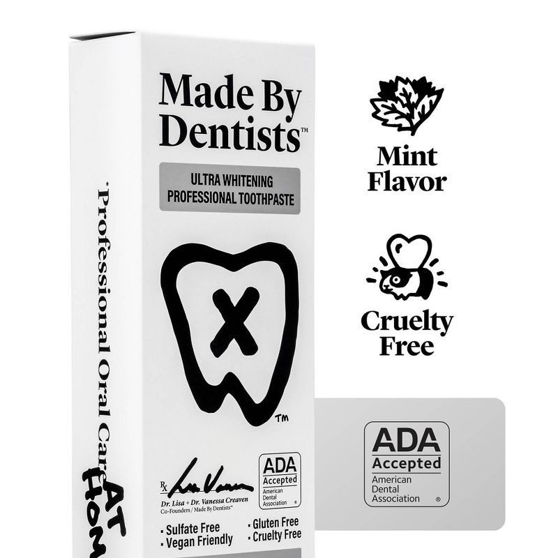 slide 4 of 6, Made By Dentists Ultra Whitening Toothpaste - Fluoride Anticavity Toothpaste - Fresh Mint Flavor - 4.2 oz, 4.2 oz