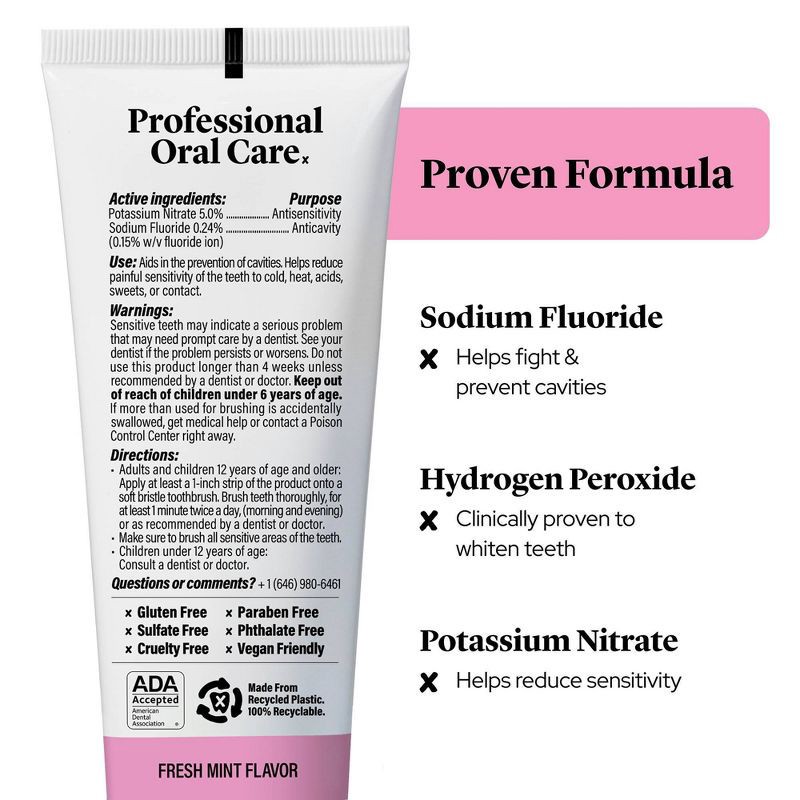 slide 6 of 6, Made By Dentists Sensitive + Whitening Toothpaste - Fluoride Anticavity Toothpaste - Fresh Mint Flavor - 4.2oz, 4.2 oz