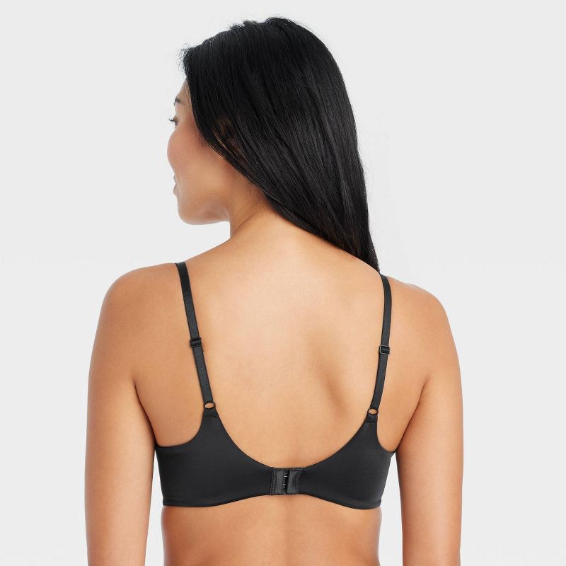 slide 2 of 5, Women's Wirefree Push-Up Bra - Auden™ Black 34D: Nylon Spandex Blend, Padded Molded Cups, Adjustable Elastic Straps, 1 ct