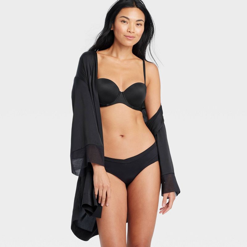 slide 3 of 5, Women's Lightly Lined Strapless Bra - Auden™ Black 36D: High Support, Mesh Liner, Adjustable Straps, 1 ct