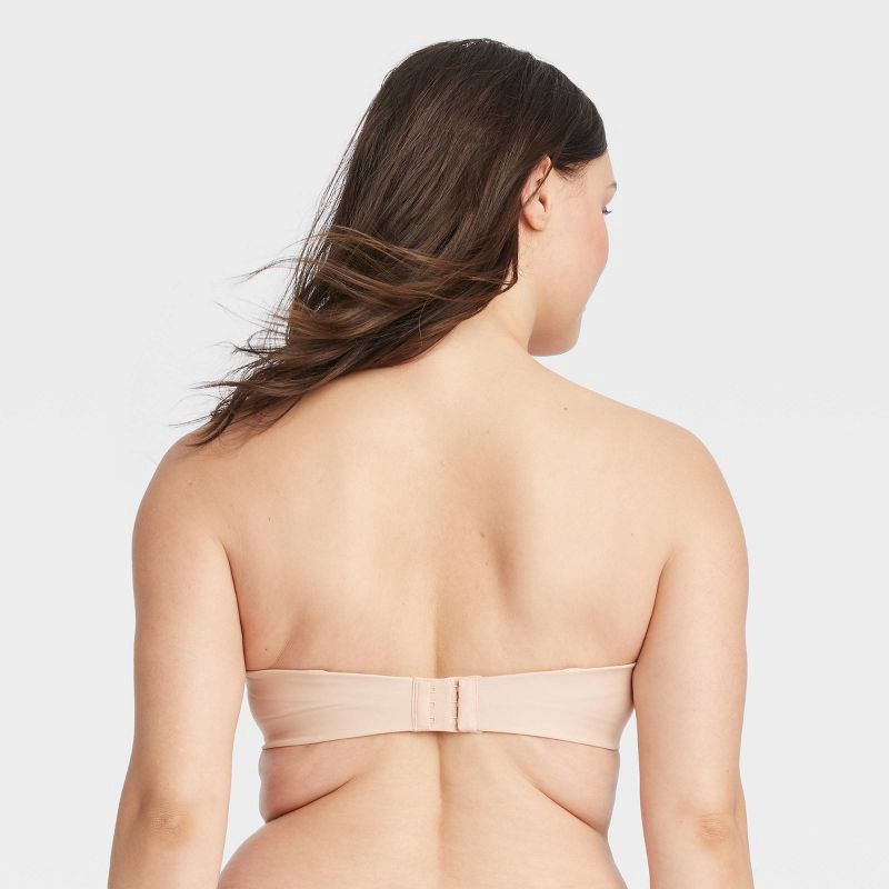 slide 5 of 5, Women's Lightly Lined Strapless Bra - Auden™ Beige 38B: High Support, Mesh Liner, Adjustable Strap, Hand Wash, Line Dry, 1 ct