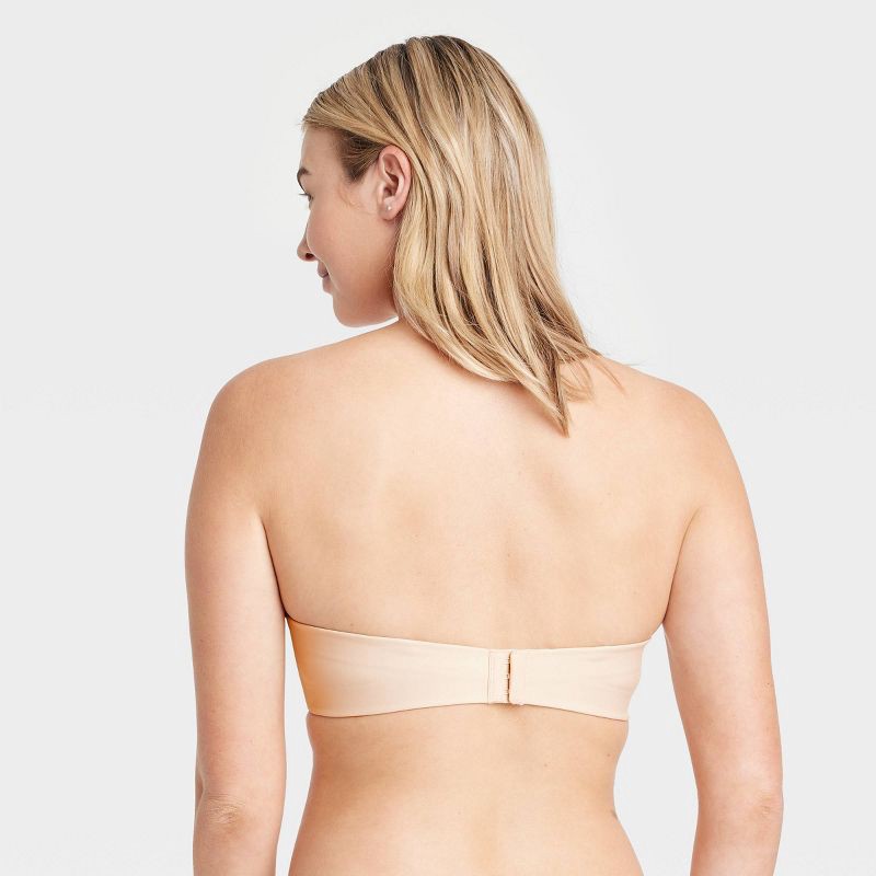 slide 2 of 5, Women's Lightly Lined Strapless Bra - Auden™ Beige 34DD: High Support, Adjustable Strap, Mesh Liner, Hand Wash, 1 ct