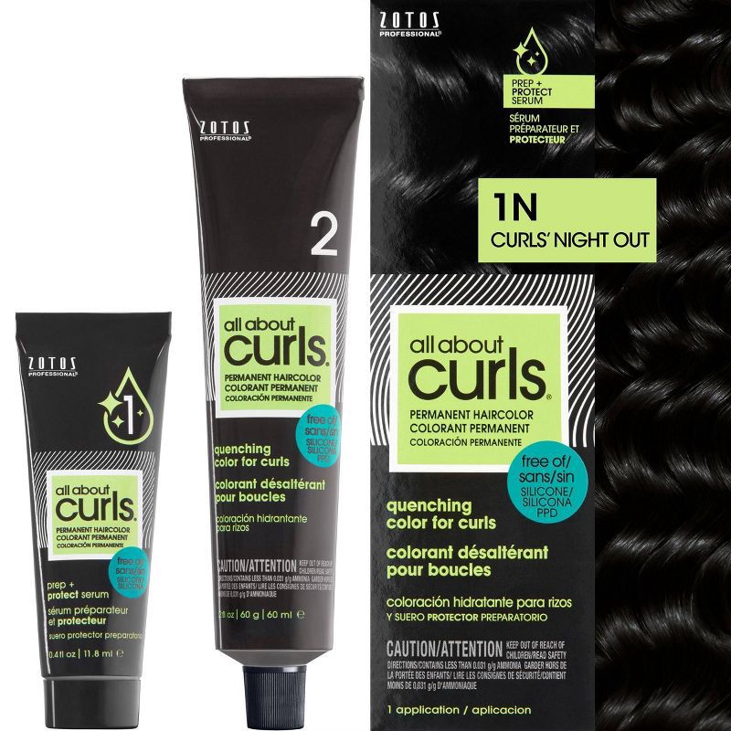 slide 1 of 10, All About Curls Permanent Hair Color - Curls Night Out 1N - 2.4 fl oz, 2.4 fl oz