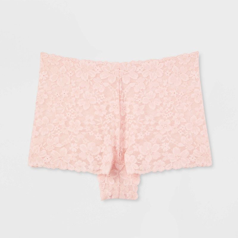 slide 7 of 7, Women's Allover Lace Boy Shorts - Auden™ Casual Pink S, 1 ct