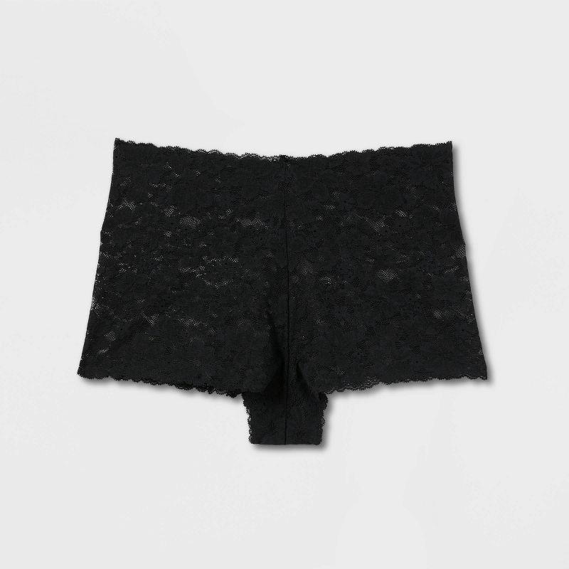 slide 6 of 7, Women's Allover Lace Boy Shorts - Auden™ Black L, 1 ct