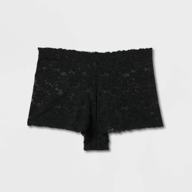 slide 7 of 7, Women's Allover Lace Boy Shorts - Auden™ Black L, 1 ct