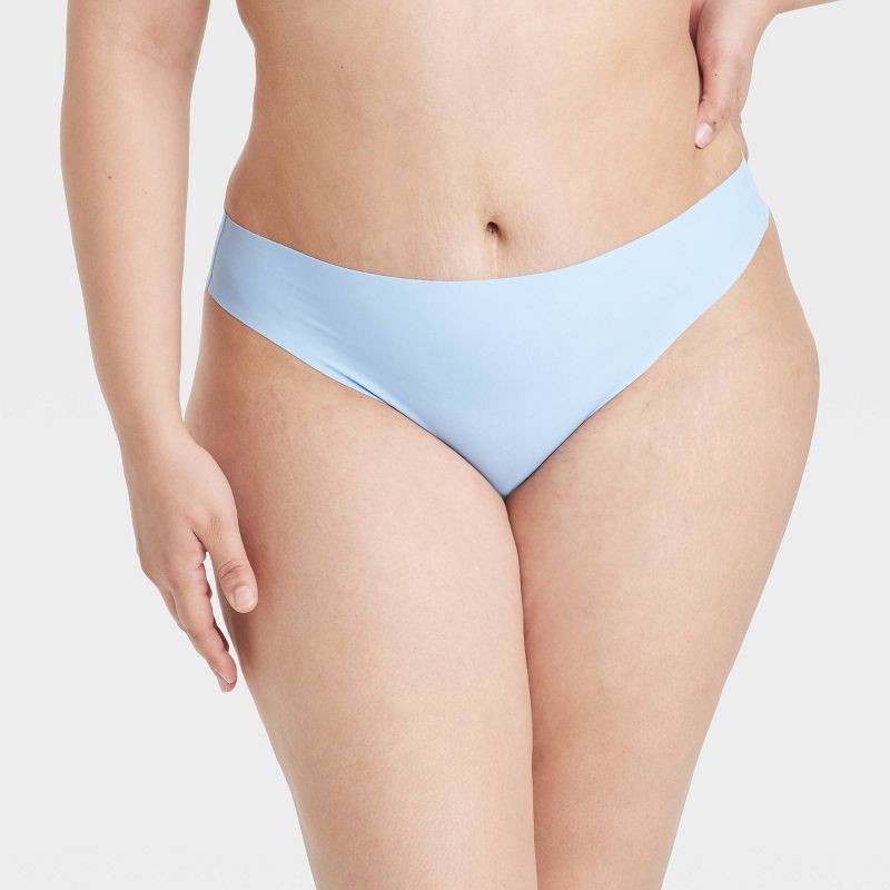 slide 4 of 5, Women's Invisible Edge Thong - Auden™ Blue L, 1 ct