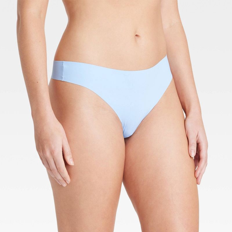 slide 1 of 5, Women's Invisible Edge Thong - Auden™ Blue L, 1 ct