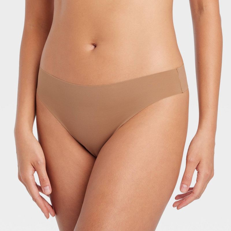 slide 1 of 5, Women's Invisible Edge Thong - Auden™ Brown S, 1 ct