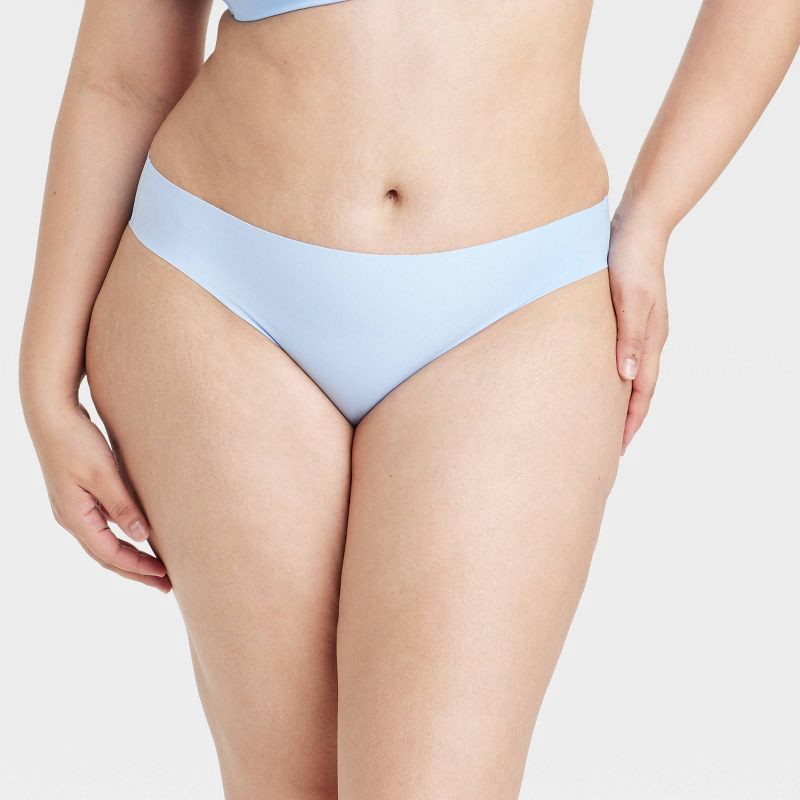 slide 4 of 5, Women's Invisible Edge Bikini Underwear - Auden™ Blue M, 1 ct