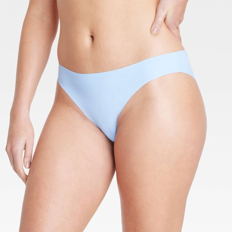 slide 1 of 5, Women's Invisible Edge Bikini Underwear - Auden™ Blue M, 1 ct