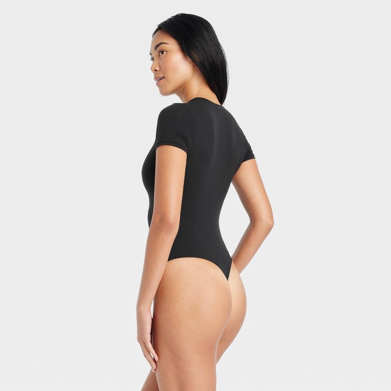 slide 2 of 5, Women's Luxury Collection 4-Way Stretch Short Sleeve Bodysuit - Auden™ Black XL, 1 ct