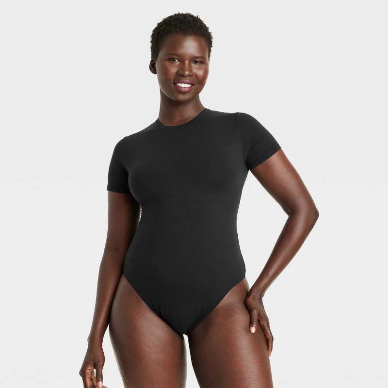 slide 4 of 5, Women's Luxury Collection 4-Way Stretch Short Sleeve Bodysuit - Auden™ Black XL, 1 ct