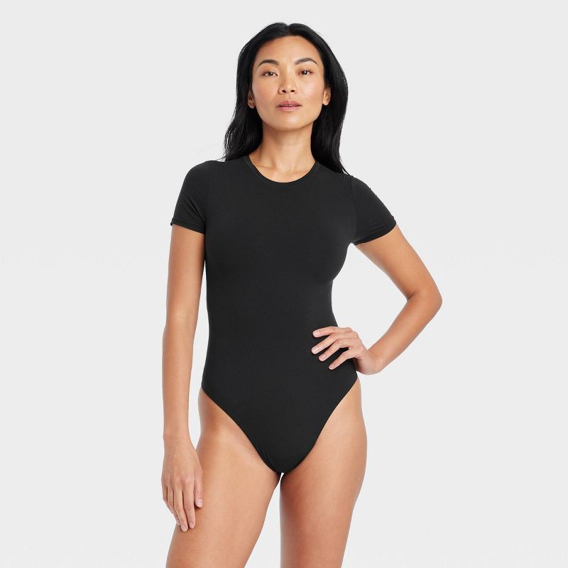 slide 1 of 5, Women's Luxury Collection 4-Way Stretch Short Sleeve Bodysuit - Auden™ Black XL, 1 ct