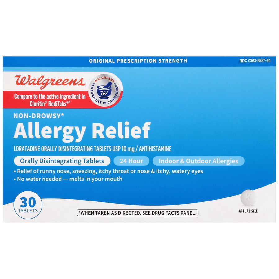 slide 5 of 5, Walgreens Wal-Itin Non-Drowsy Original Prescription Strength Antihistamine Tablets, 30 ct