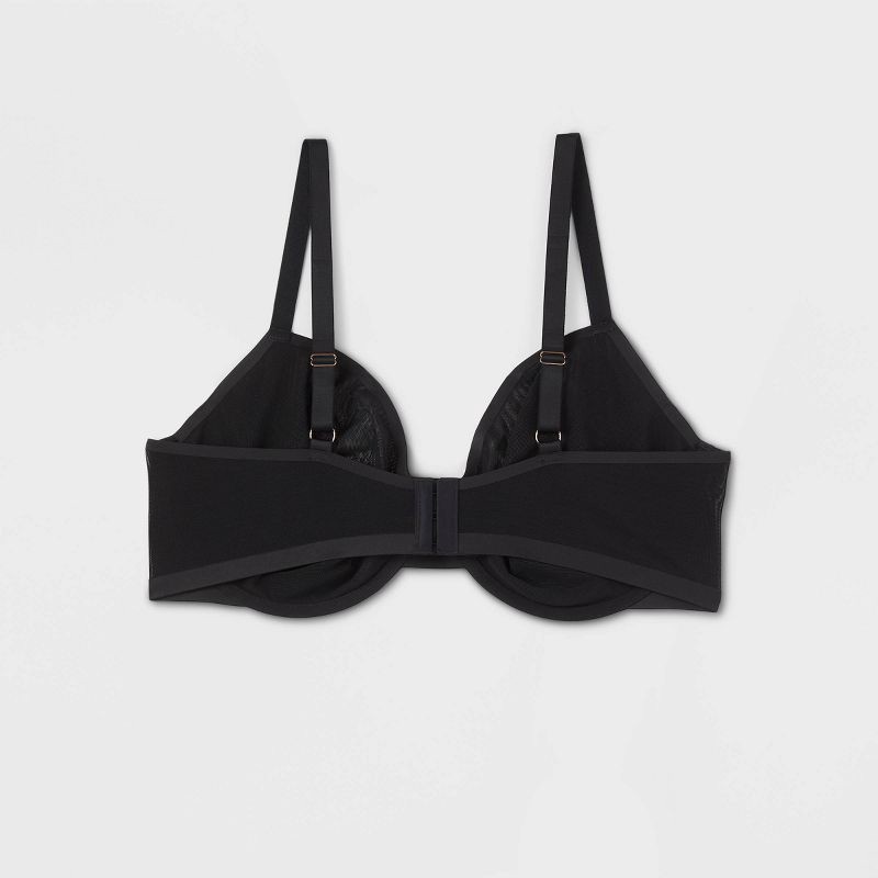 slide 2 of 2, Women's Mesh Unlined Demi Bra - Auden™ Black 44DDD: Adjustable Strap, Underwire, Sheer Mesh, 1 ct