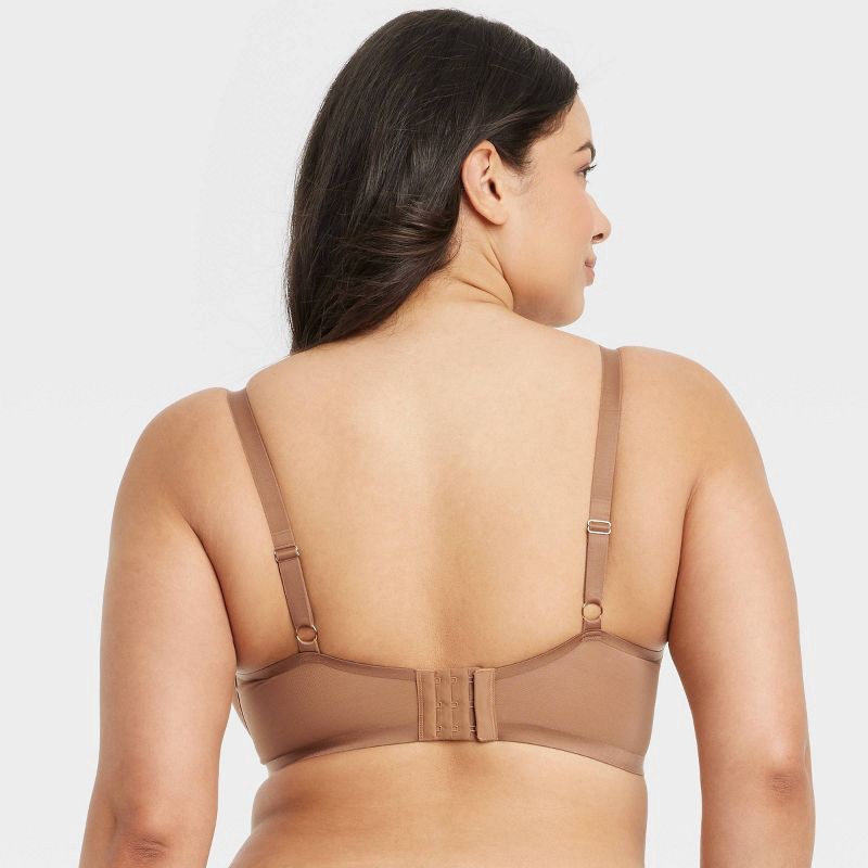 slide 2 of 5, Women's Mesh Unlined Demi Bra - Auden™ Brown 44DDD: Adjustable Strap, Underwire, Back Hook, Sheer Mesh, Hand Wash, 1 ct