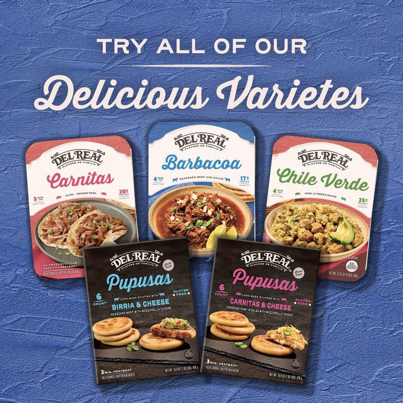 slide 8 of 8, Del Real Foods Gluten Free Mini Pupusas Birria & Cheese - 16.8oz, 16.8 oz