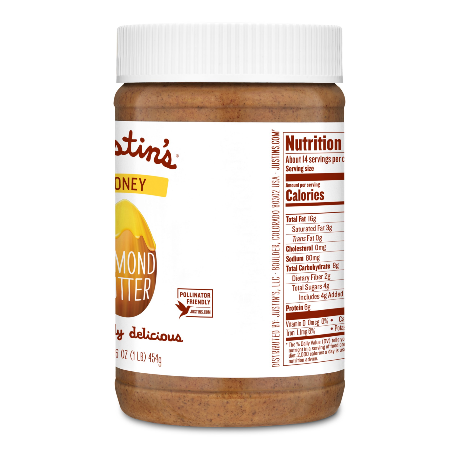 slide 2 of 4, Justin's Honey Almond Butter - 16 oz, 1 ct