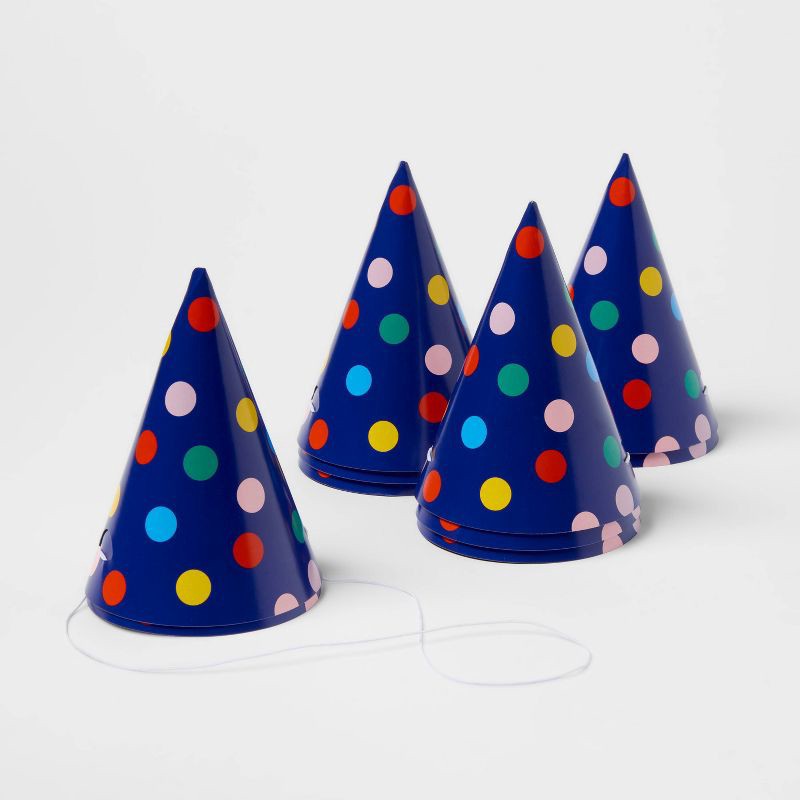 slide 1 of 3, 10ct 5" Confetti Dots Party Hats - Spritz™, 10 ct