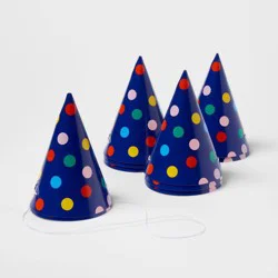10ct 5" Confetti Dots Party Hats - Spritz™
