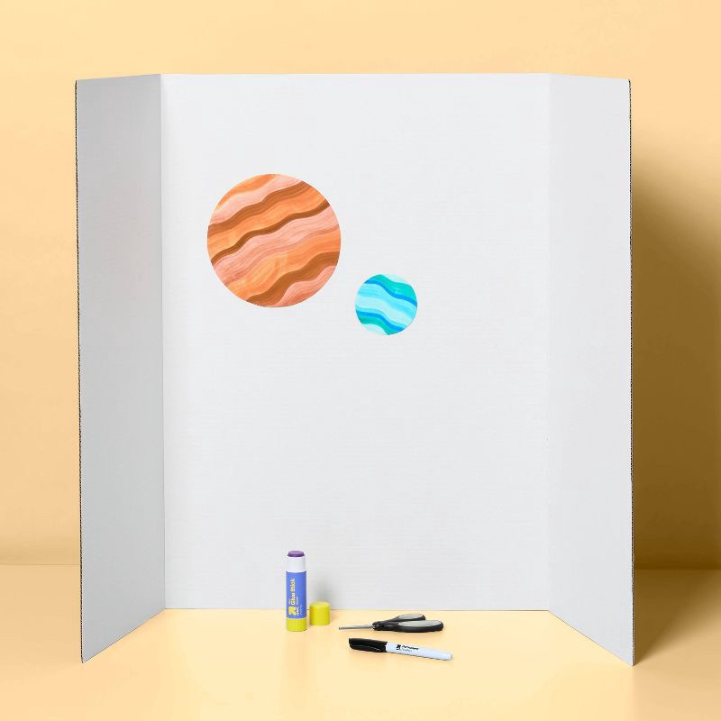 slide 2 of 3, 28"x40" Tri-Fold Presentation Corrugated Poster Board White - up&up™: Trifold Display, Paperboard, 0.24" Thick, 1 ct