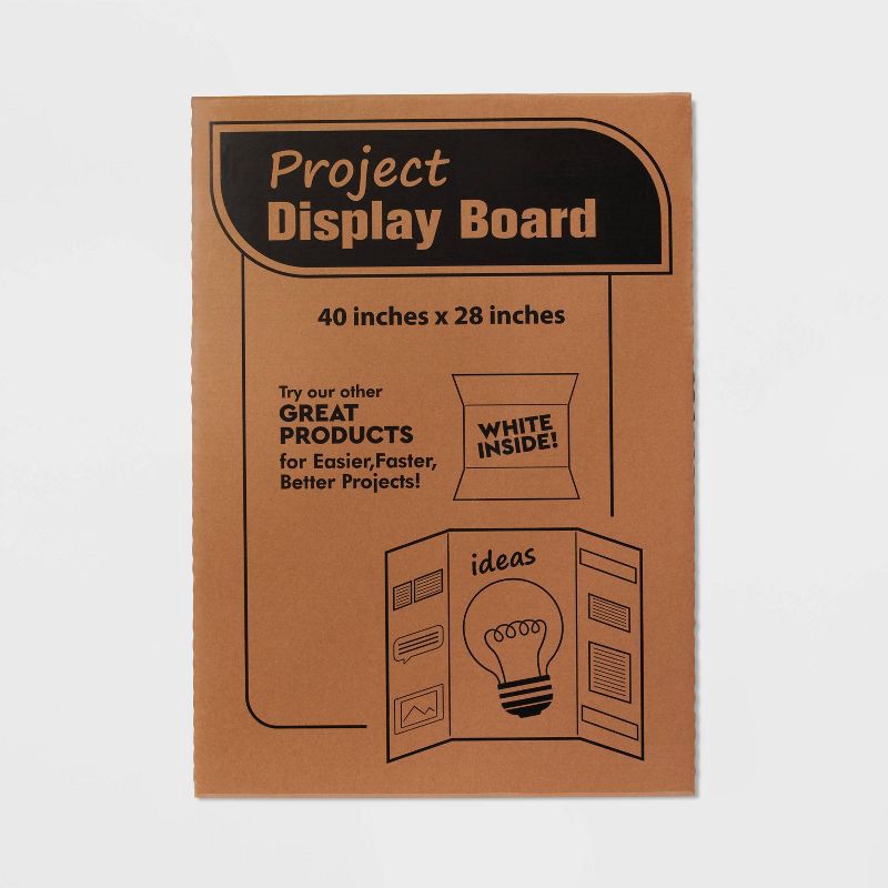 slide 3 of 3, 28"x40" Tri-Fold Presentation Corrugated Poster Board White - up&up™: Trifold Display, Paperboard, 0.24" Thick, 1 ct