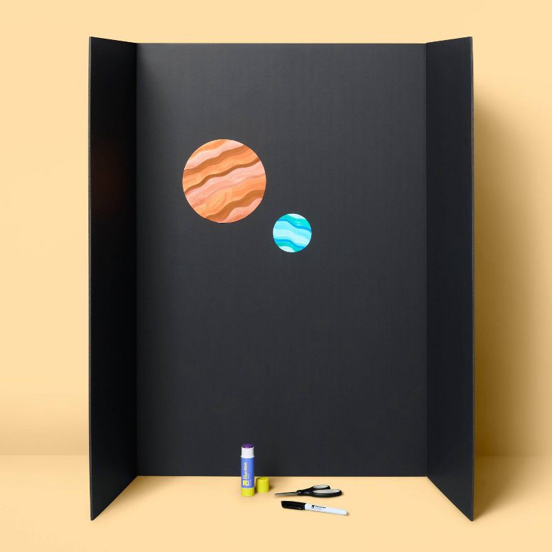 slide 2 of 3, 36"x48" Tri-Fold Foam Presentation Board Black - up&up™: EPS, Paper, 0.24" Thick, Poster Display Board, 1 ct