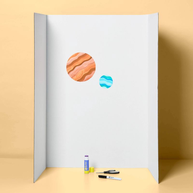 slide 2 of 3, 36"x48" Tri-Fold Presentation Corrugated Board White - up&up™: Trifold Poster Display Board, Paperboard, 0.24" Thick, 1 ct