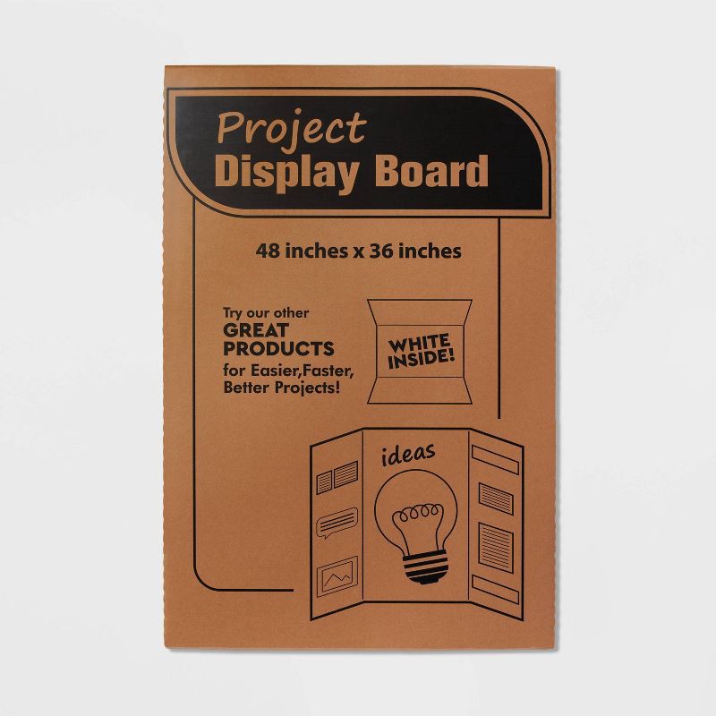 slide 3 of 3, 36"x48" Tri-Fold Presentation Corrugated Board White - up&up™: Trifold Poster Display Board, Paperboard, 0.24" Thick, 1 ct