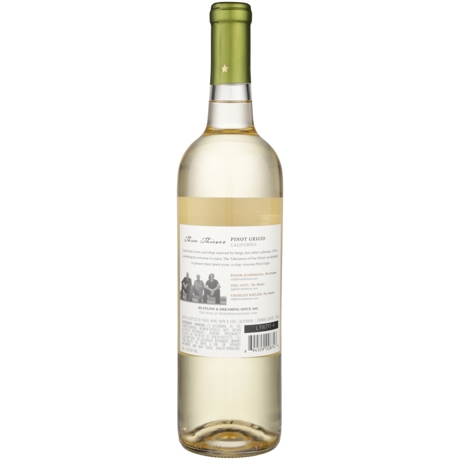 slide 3 of 3, Three Thieves 2019 California Republic Pinot Grigio 750 ml, 750 ml