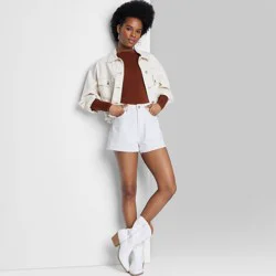 Women's High-Rise EasyRigid Cutoff Jean Shorts - Wild Fable™ White 6