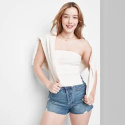 Women's High-Rise EasyRigid Cutoff Jean Shorts - Wild Fable™ Medium Wash 0