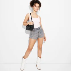 Women's High-Rise Rolled Cuff Jean Shorts - Wild Fable™ Pink 14