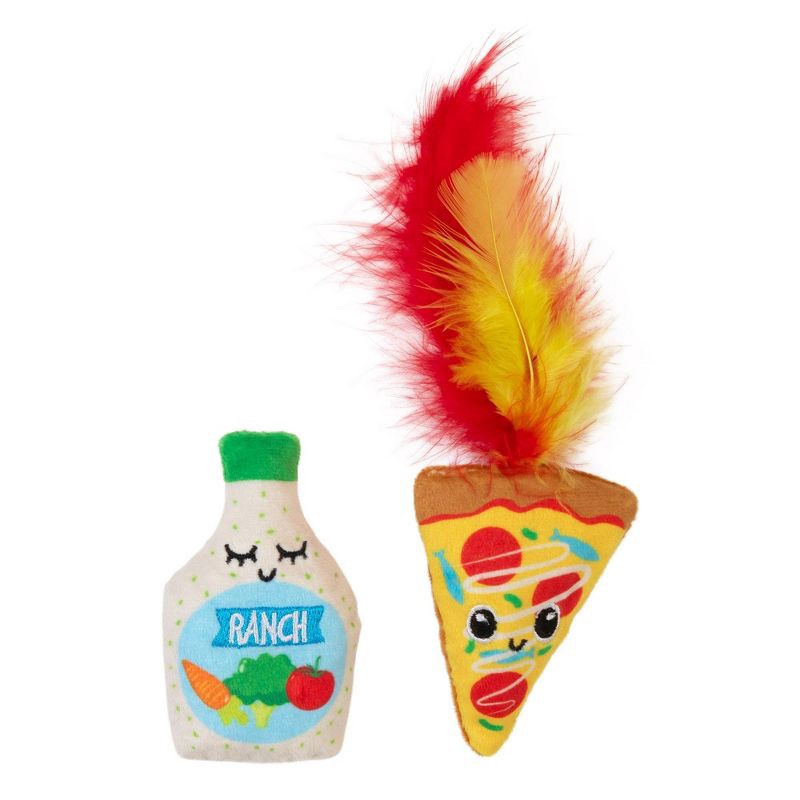 slide 2 of 5, Quirky Kitty Rowdy Ranch Pizza Cat Toy - 2pk, 2 ct
