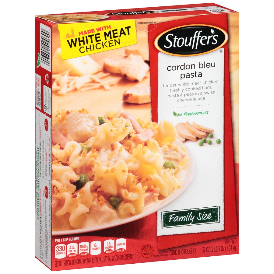 slide 3 of 8, Stouffer's Family Size Cordon Bleu Pasta, 37 oz