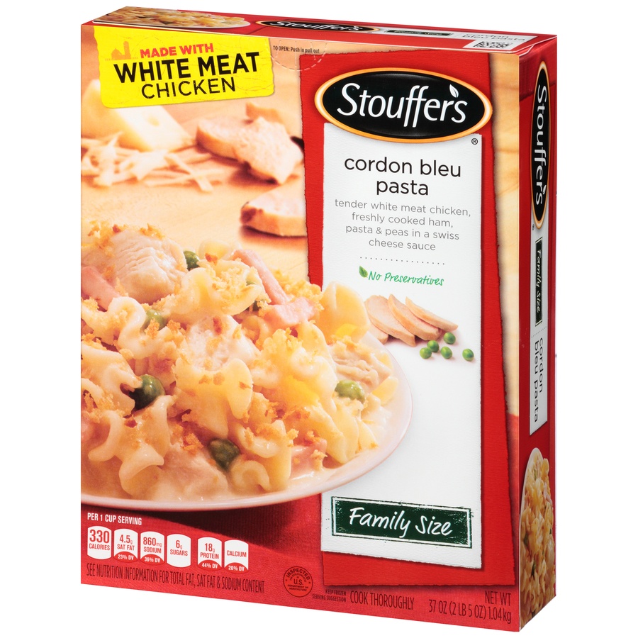 slide 6 of 8, Stouffer's Family Size Cordon Bleu Pasta, 37 oz