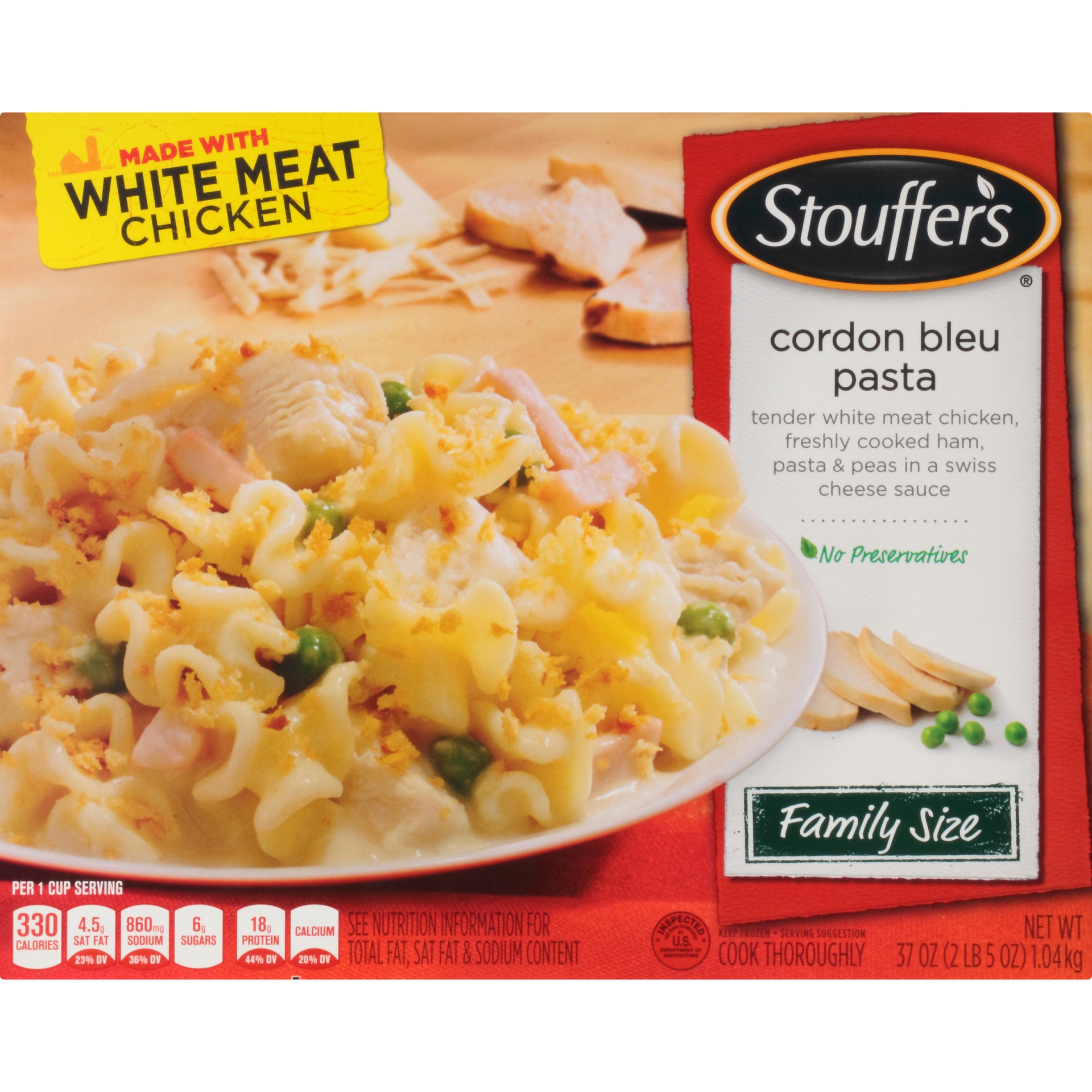 slide 2 of 8, Stouffer's Family Size Cordon Bleu Pasta, 37 oz