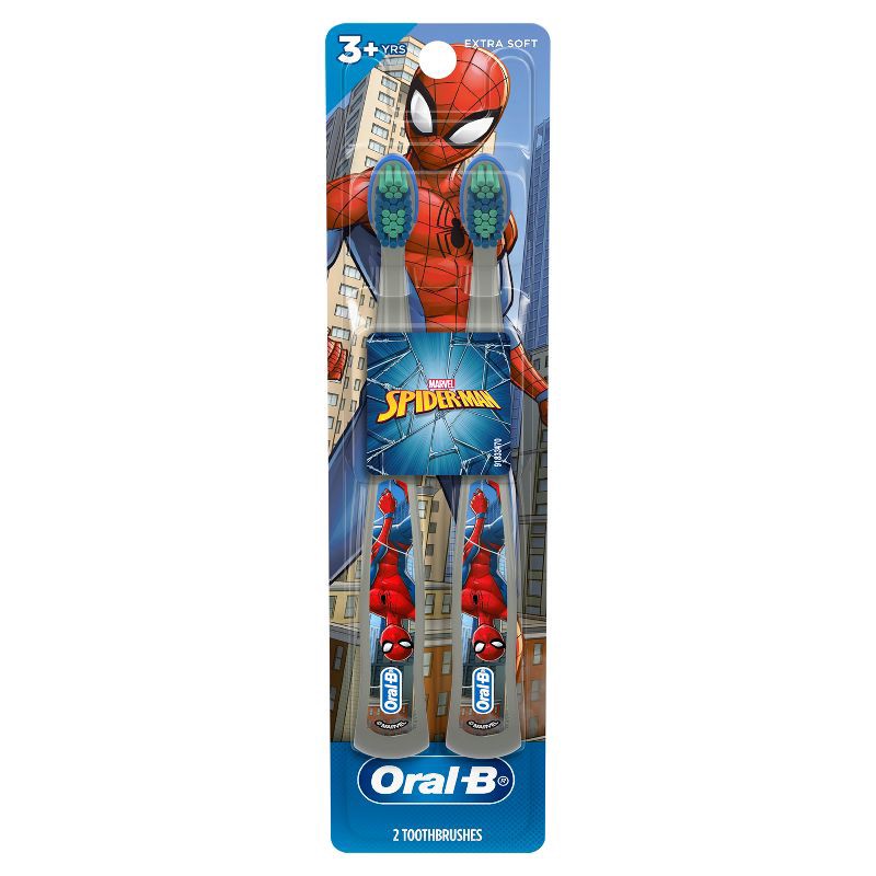 slide 2 of 9, Oral-B Kids' Toothbrush featuring Marvel's Spider-Man Soft Bristles - 2ct, 2 ct