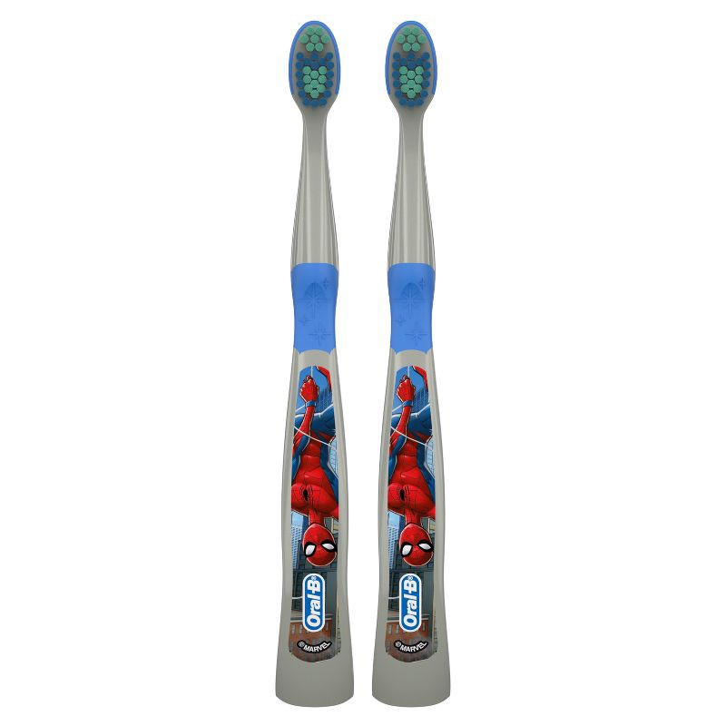 slide 3 of 9, Oral-B Kids' Toothbrush featuring Marvel's Spider-Man Soft Bristles - 2ct, 2 ct