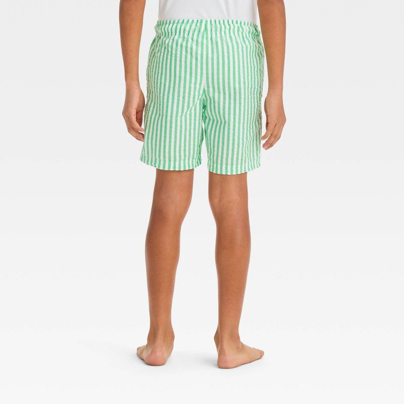 slide 2 of 3, Boys' Striped Swim Shorts - Cat & Jack™ Green S, 1 ct