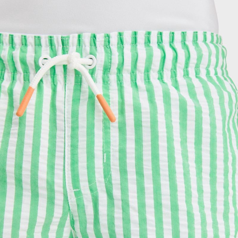slide 2 of 3, Boys' Striped Swim Shorts - Cat & Jack™ Green M, 1 ct