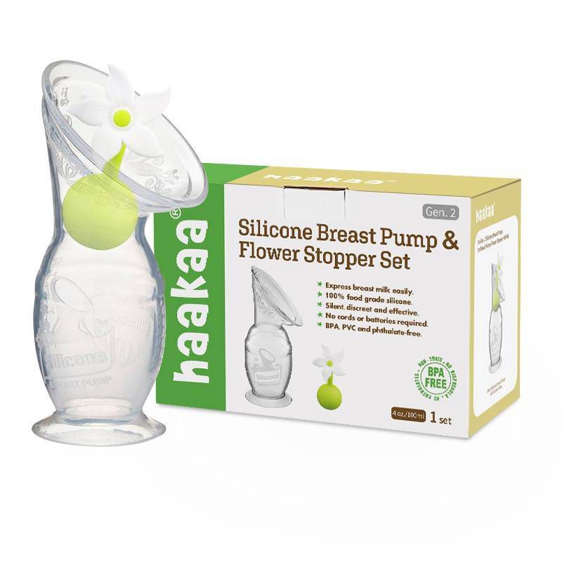 slide 1 of 6, haakaa Breast Pump with Suction Base and White Flower Stopper - 4oz, 4 oz